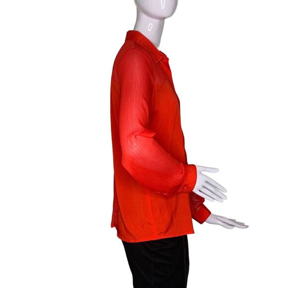 The Limited Women's Button Down Shirt Sheer See Thru Material Red Size S - Picture 5 of 8